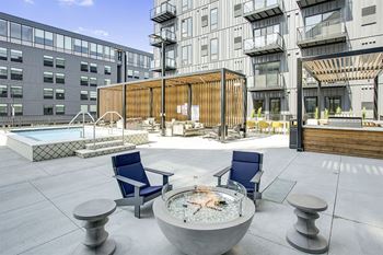 the asher apartments outdoor terrace and pool