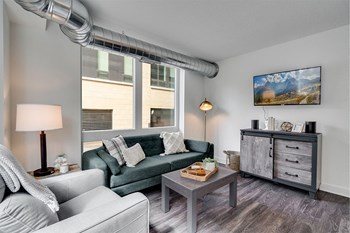 The Donegan Saint Paul Apartments Living Room and Windows - Photo Gallery 4