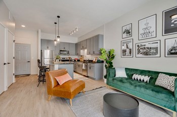 the isaac apartments roseville minnesota living room and kitchen - Photo Gallery 5