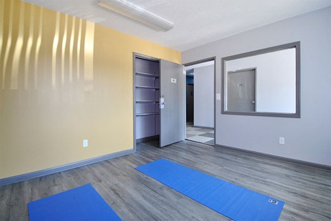 the view apartment and townhomes yoga room