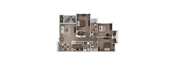 vinings at carolina bays apartments 3 bed 2 bath floor plan