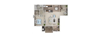 a 1 bedroom floor plan  1190 sq ft