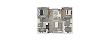 A diagram of a house layout with labeled rooms.