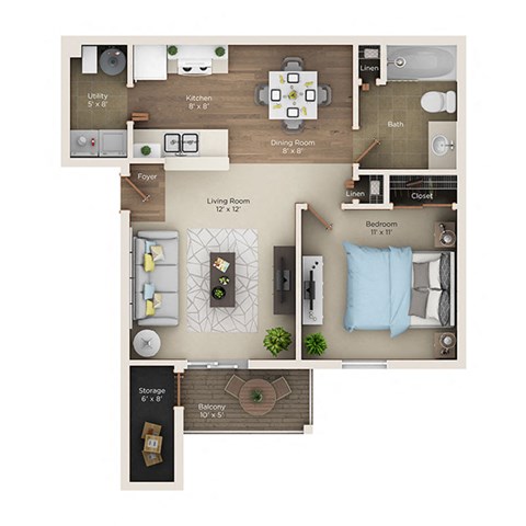 the vista apartments and townhomes floor plan A