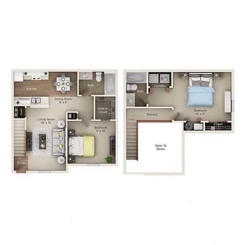 the vista apartments and townhomes floor plan C1