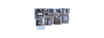 3 bed 2 bath apartment floor plan