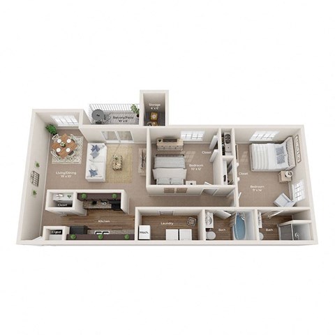 a floor plan of a house with a clock on the wall