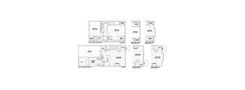 A set of four floor plans for a U.S. Legacy floor plan by First Step Home.