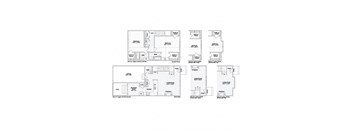 A set of four floor plans for a U.S. Legacy floor plan by First Step Home.