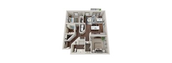 Waterford Bluffs Apartments B1 Floor Plan