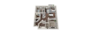 Waterford Bluffs Apartments B1HP Floor Plan