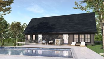 a rendering of a house with a pool