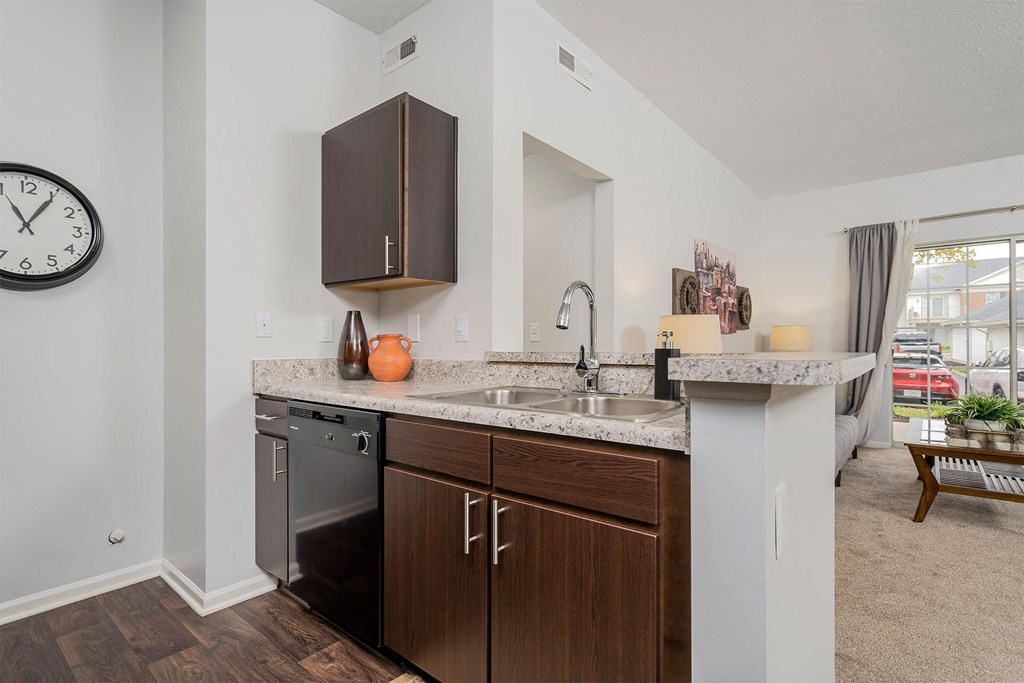 our apartments offer a kitchen with stainless steel appliances and granite counter tops