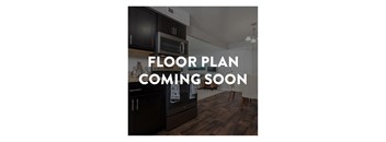 A kitchen with a sign that says "FLOOR PLAN COMING SOON".