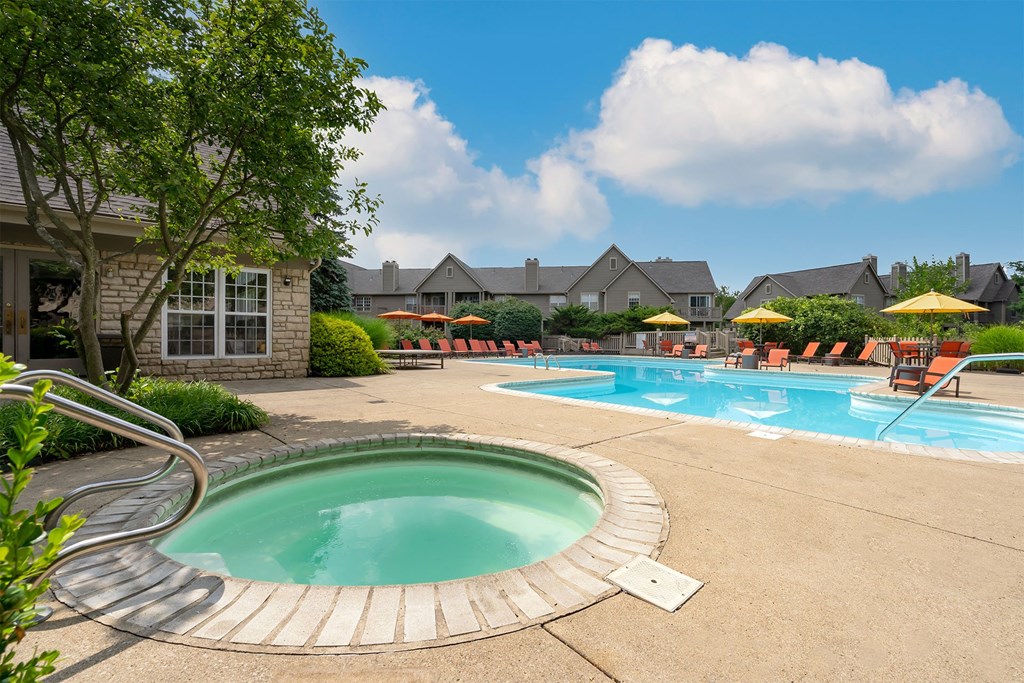 take a dip in the resort style pool at villas at houston levee west apartments