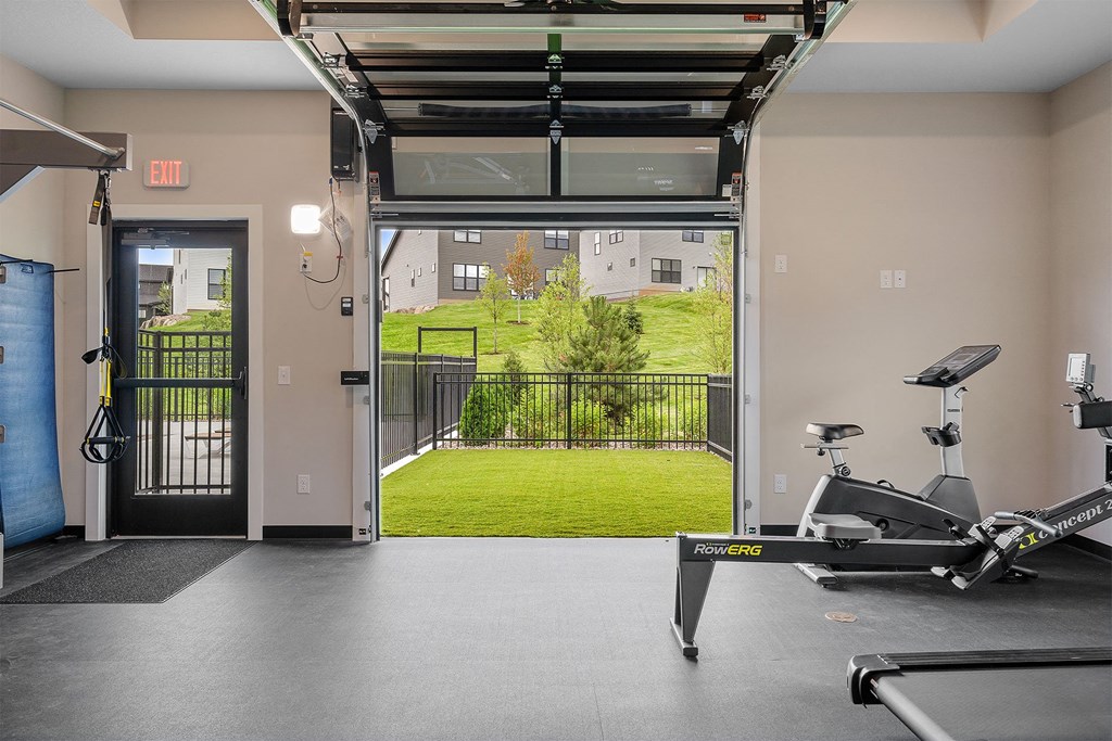 a home gym with a view