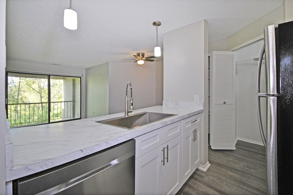 updated kitchen with stainless steel appliances