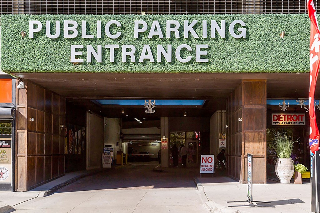 Detroit City Apartments Public Parking Entrance