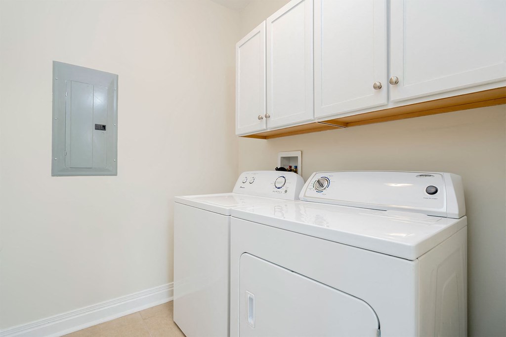 a washer and dryer in a laundry room
