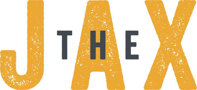 The image displays the word "JAXX" in large, bold letters with a distressed texture.
