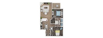 A floor plan of a house showing the layout of the rooms.
