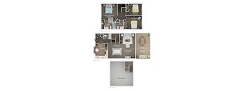 A floor plan of a house with a basement and a first floor.