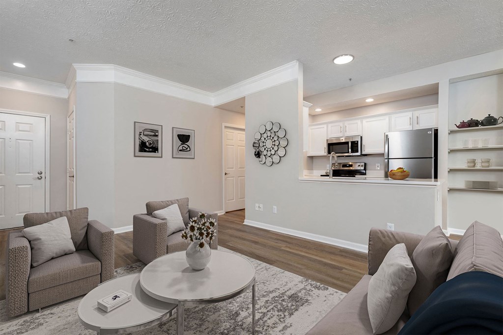 a living room with couches and a coffee table