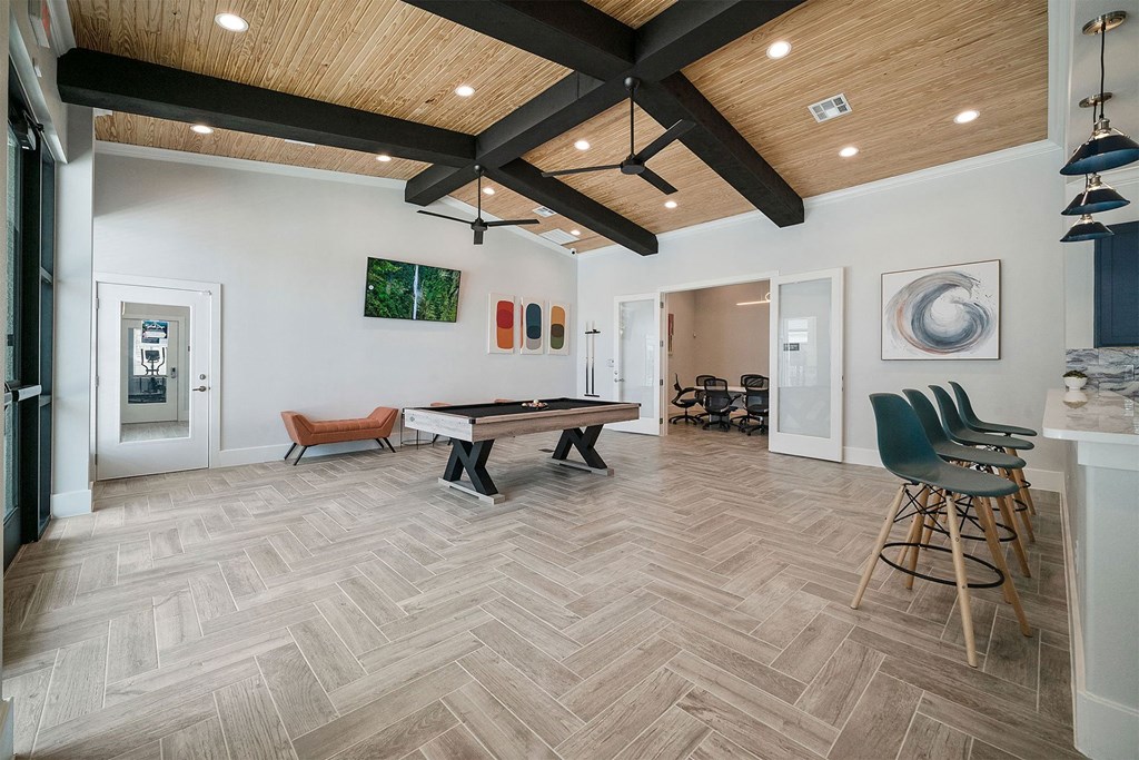 the reserve at bucklin hill games room with ping pong table