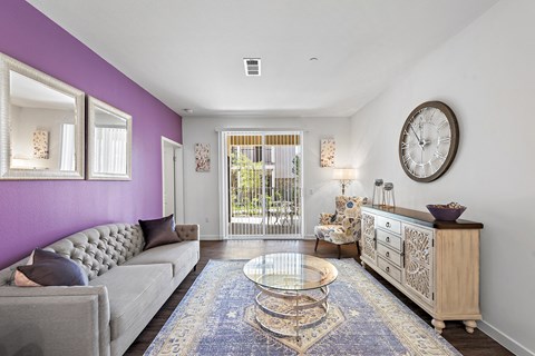 Living Room Interior at LEVANTE APARTMENT HOMES, Fontana, California