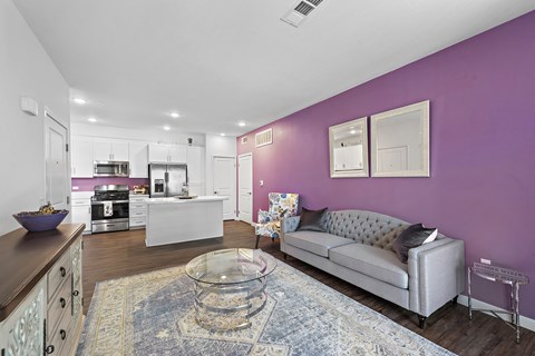 Living Area & Kitchen at LEVANTE APARTMENT HOMES, Fontana, 92335