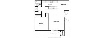 Plan A Grande 1 Bedroom, 1 Bathroom