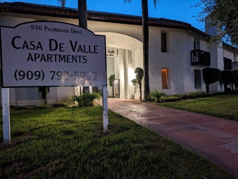 a building with a sign in front of it