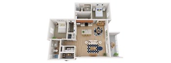 B2 Two Bed Two Bath Floorplan at Gibson Oaks, Lakeland, FL