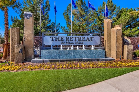 a sign for the retreat