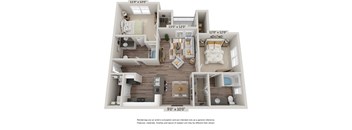 1013 sqft Two Bedroom