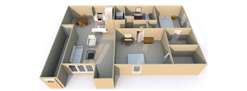 the living room and dining room of an apartment