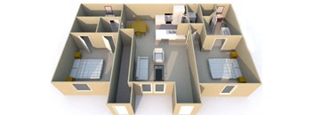 a rendering of a 3d floor plan of a house