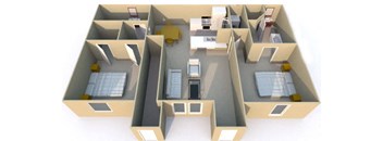 a rendering of a 3d floor plan of a house
