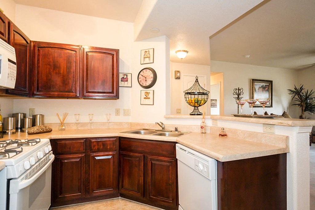 spacious kitchen and island