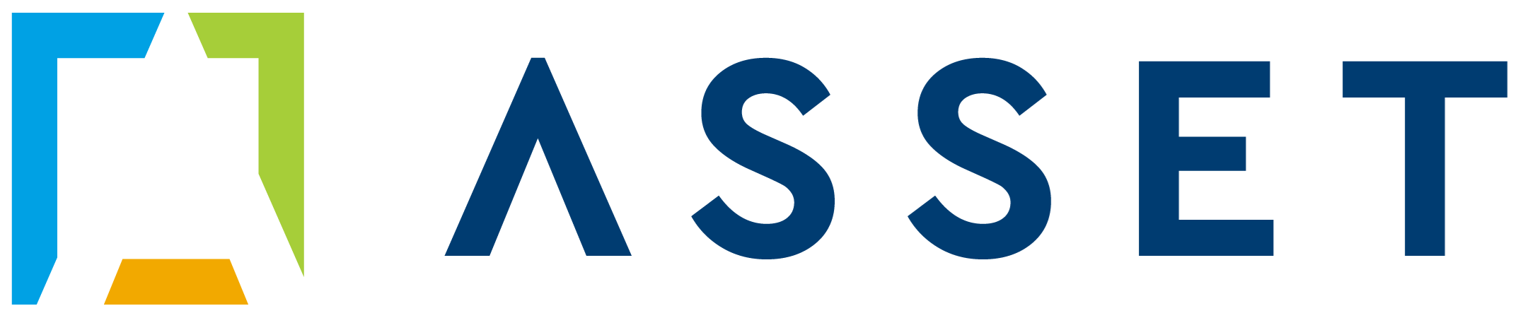 The image displays the word "ASSET" in large blue letters.