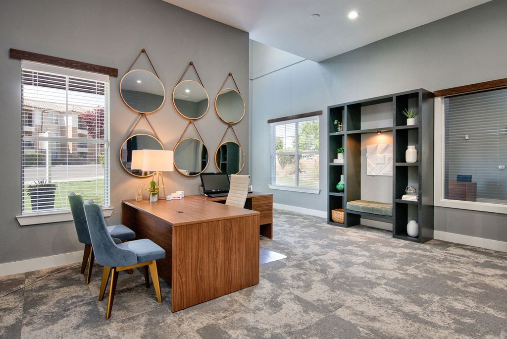 Stylish leasing office interior