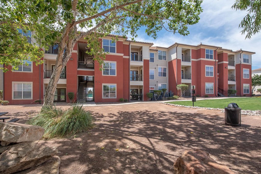 Brick apartment building