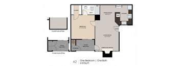 A two bedroom apartment with one bath.