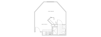 the floor plan of a small house with a garage