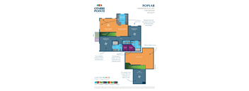 A floor plan for the Otarte Pointe apartment complex, showing a 2 bedroom plus loft with 2 bathrooms and a total area of 1242 square feet.
