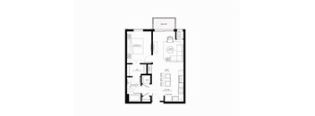 bedroom floor plan of 55 north luxury apartments to rent in the north end of boston