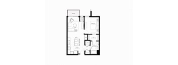 bedroom floor plan of 55 north luxury apartments to rent in the north end of boston