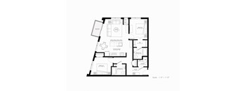 floor plan of 55 north luxury apartments to rent in the north end of boston