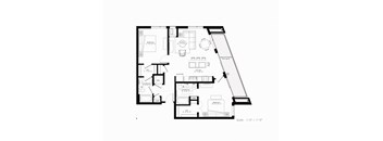 floor plan of 55 north luxury apartments to rent in the north end of boston