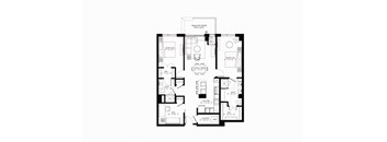 bedroom floor plan of 55 north luxury apartments to rent in the north end of boston